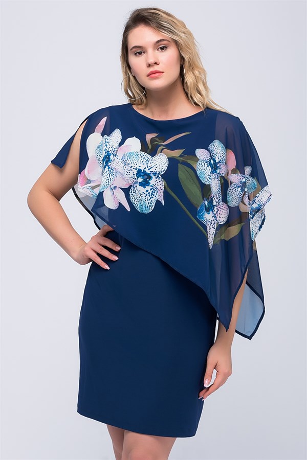 ŞİFON DETAYLI ELBİSE