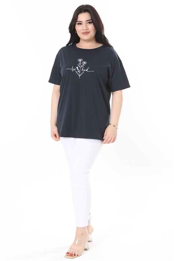 Kadın Büyük Beden Gül Kurusu Bisiklet Yakalı Kısa Kollu Bluz 65N38006