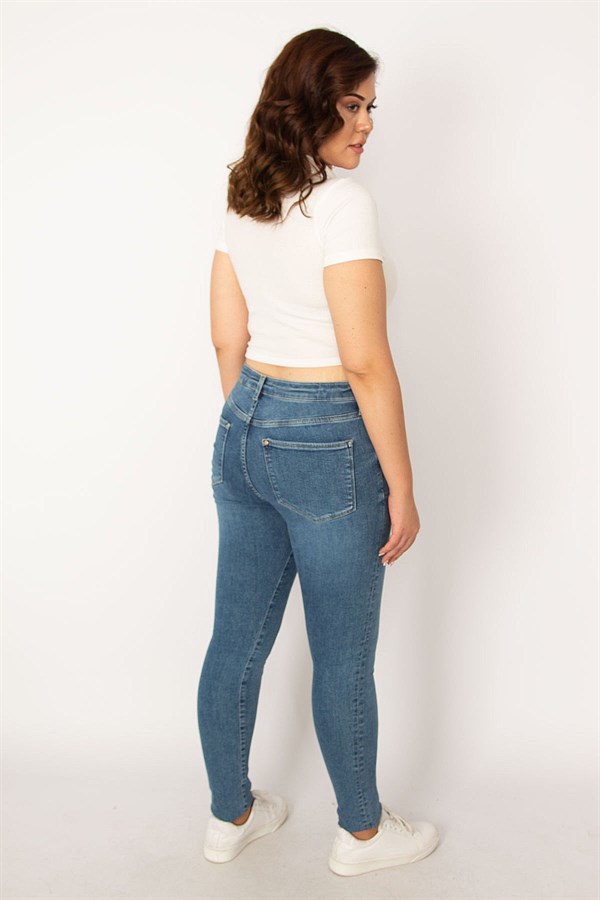 Kadın Mavi 5 Cep Skinny Jean Pantolon 65N33761