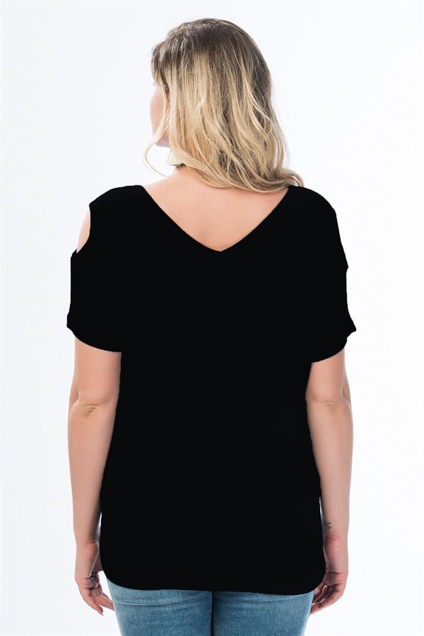 Kadın Beyaz Omuz Dekolteli Viskon Bluz 65N22698