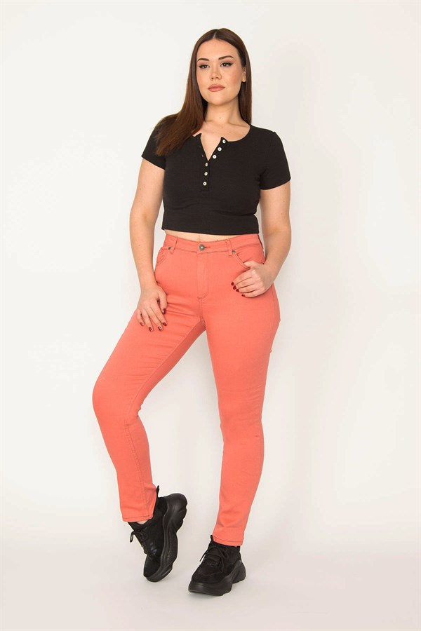 KADIN PEMBE YÜKSEK BEL 5 CEP PANTOLON