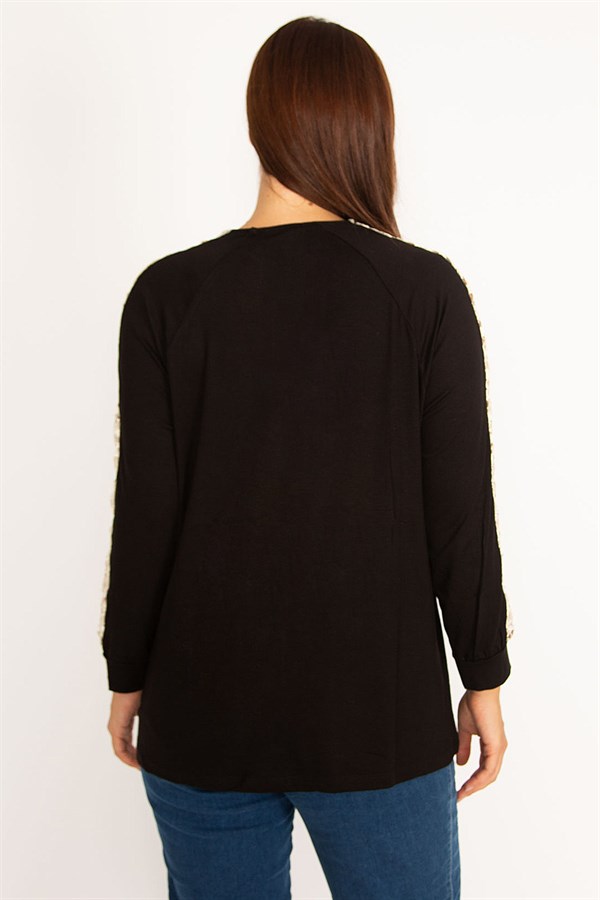 Kadın Bordo Dantel Detaylı Bluz 65N34646