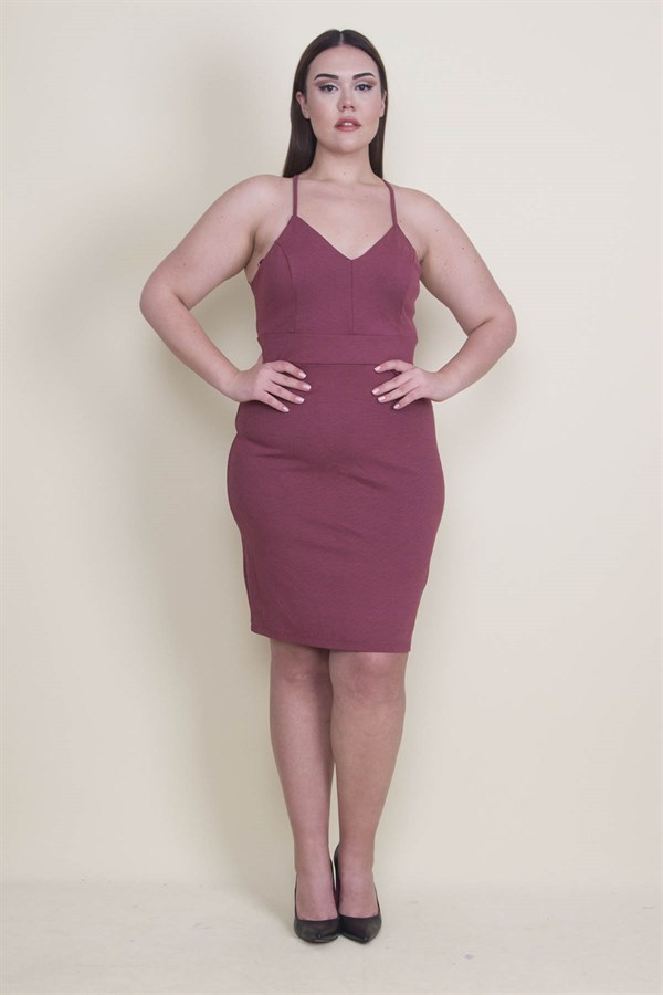 KADIN BORDOASKILI SIRT DANTEL DETAYLI ELBİSE