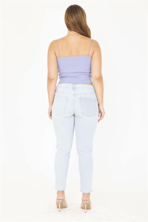 Kadın Büyük Beden Mavi 5 Cepli Kot Pantolon 65N36977