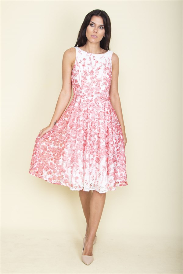 ARKA FERMUARLI ASTARLI DANTEL ELBİSE