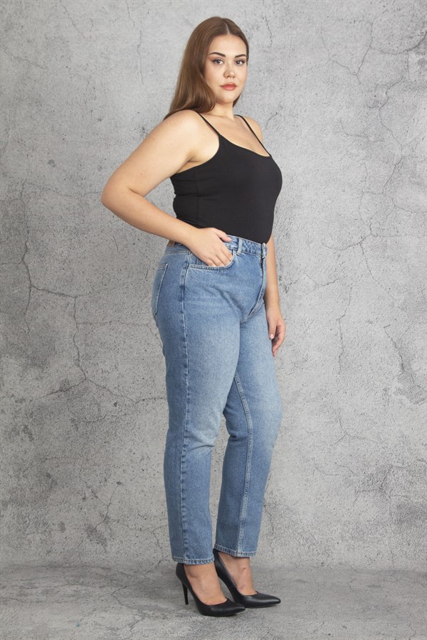 Kadın Mavi  Cep Kot Pantolon