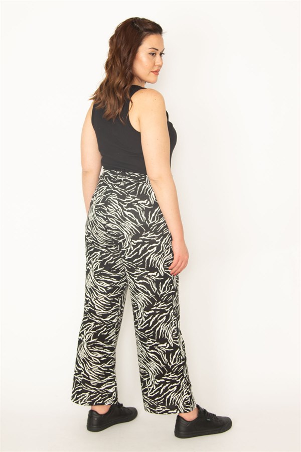 Kadın Kemik Yarım Astarlı Beli Lastikli Pantolon 65N32715