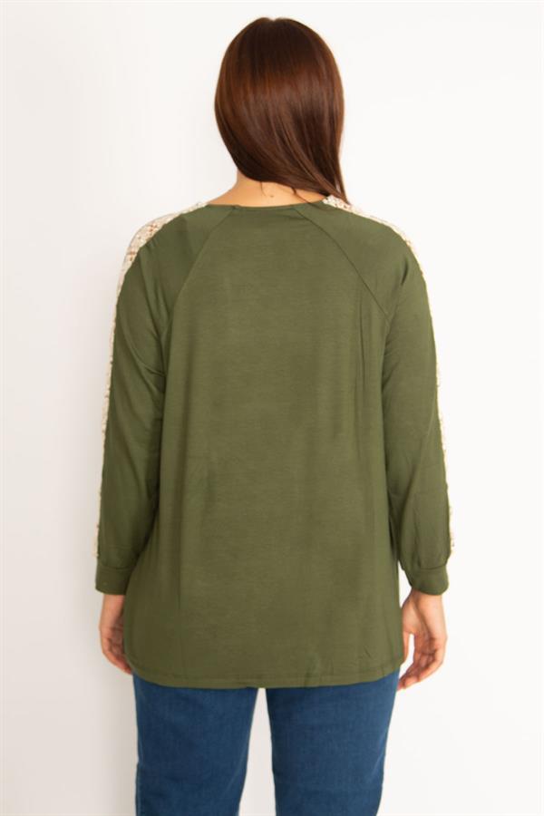 Kadın Bordo Dantel Detaylı Bluz 65N34646