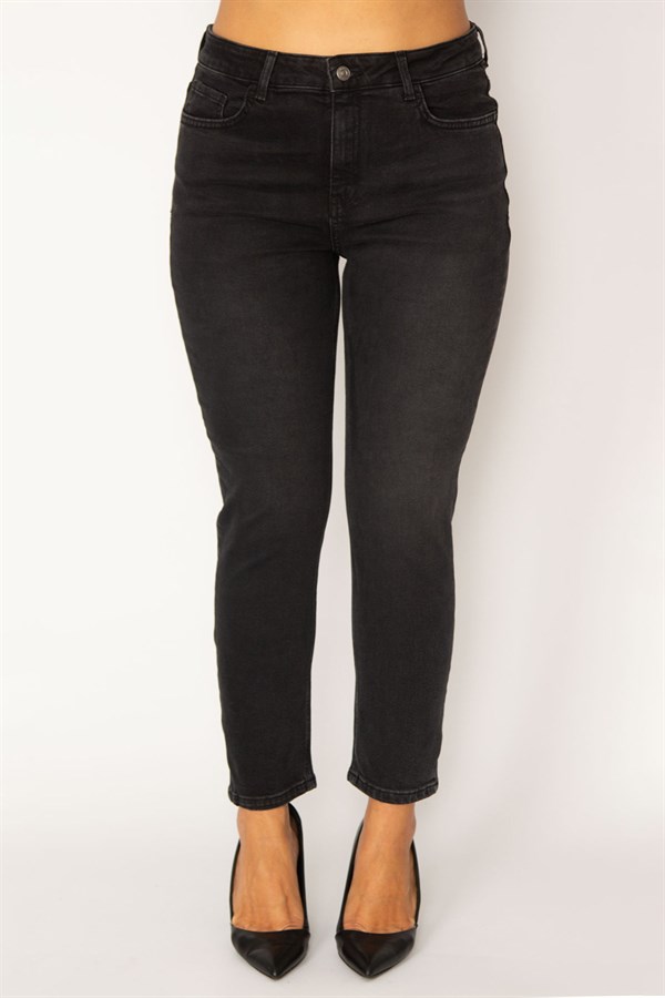 Kadın Antrasit Likraklı 5 Cep Kot Pantolon 65N34335