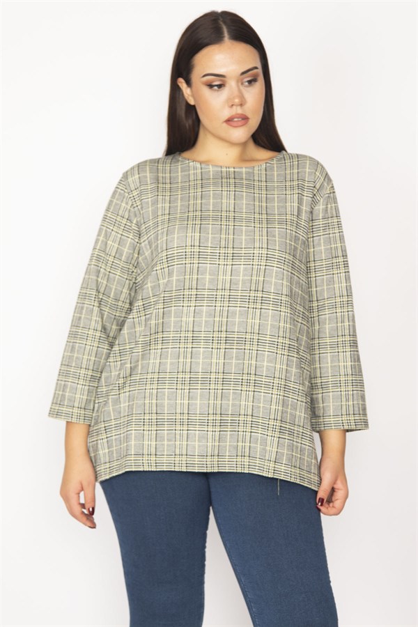 Kadın Desenli Ekose Desenli Tunik 65N29340