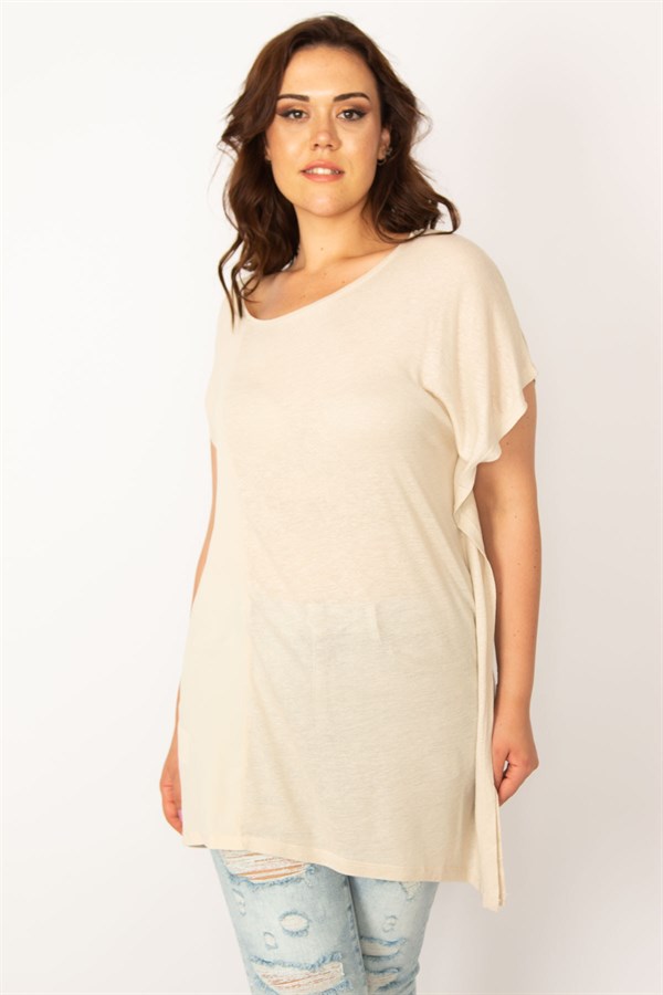 Kadın Vizon Yan Detaylı Bluz 65N33656