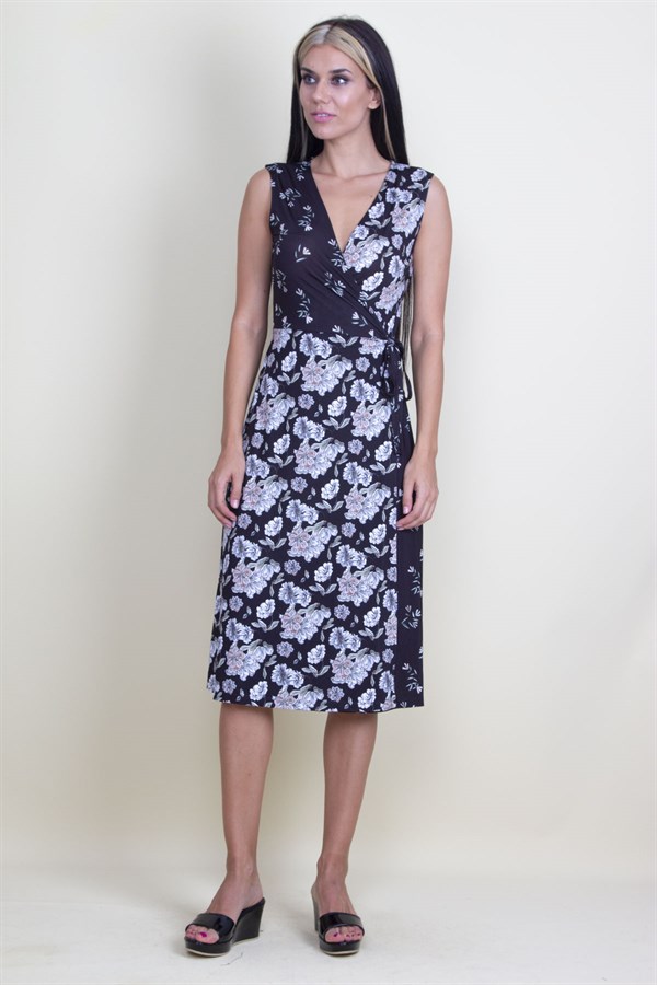 Robe portefeuille à motifs floraux