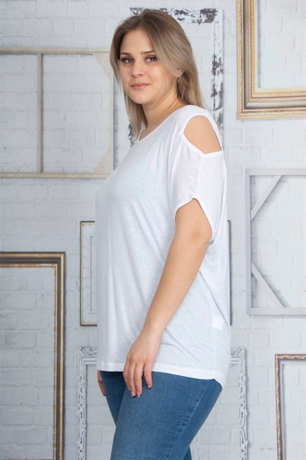 Women's Bone Thin Viscose Fabric Shoulder-Low-Cut Blouse 65N22864