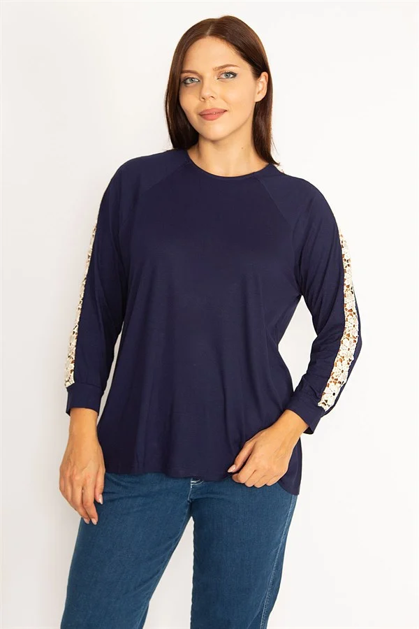 Kadın Bordo Dantel Detaylı Bluz 65N34646