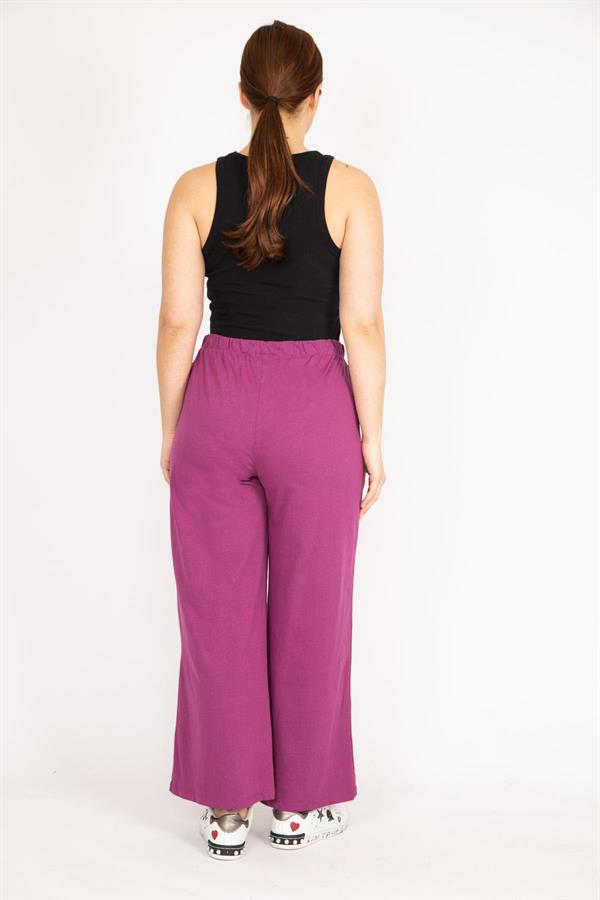 Kadın Fujya Büyük Beden Geniş Paçalı Eşofman Alt