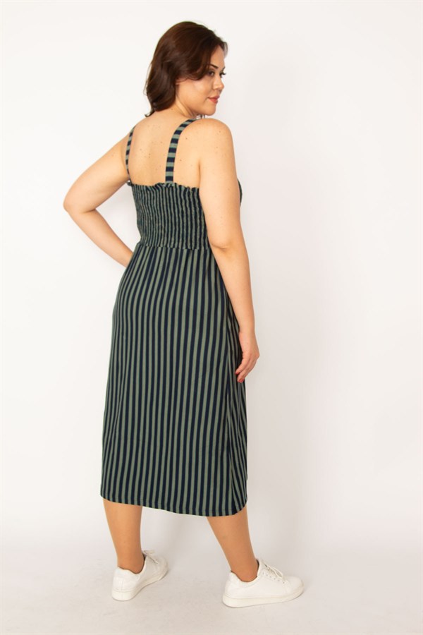 Kadın Haki  Göğüs Kısmı Gipe Lastikli Askılı Elbise 65N33482