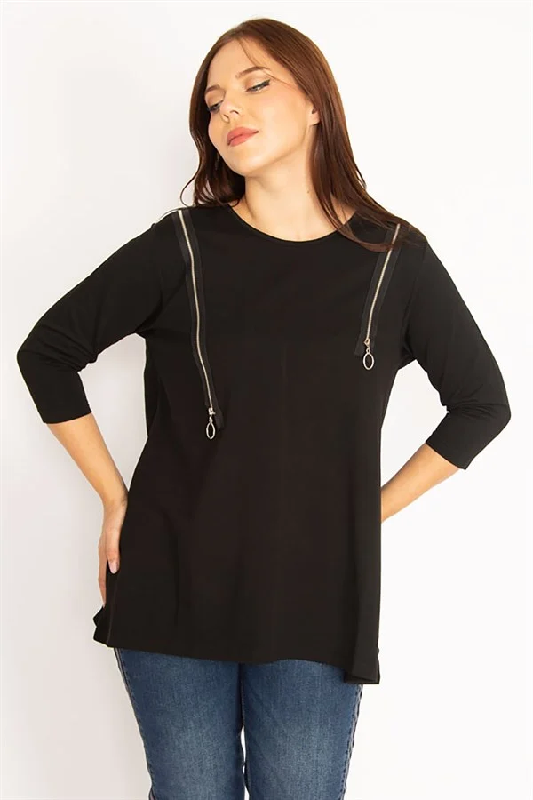 Women's Burgundy Ornamental Zippered Sweatshirt 65N34599