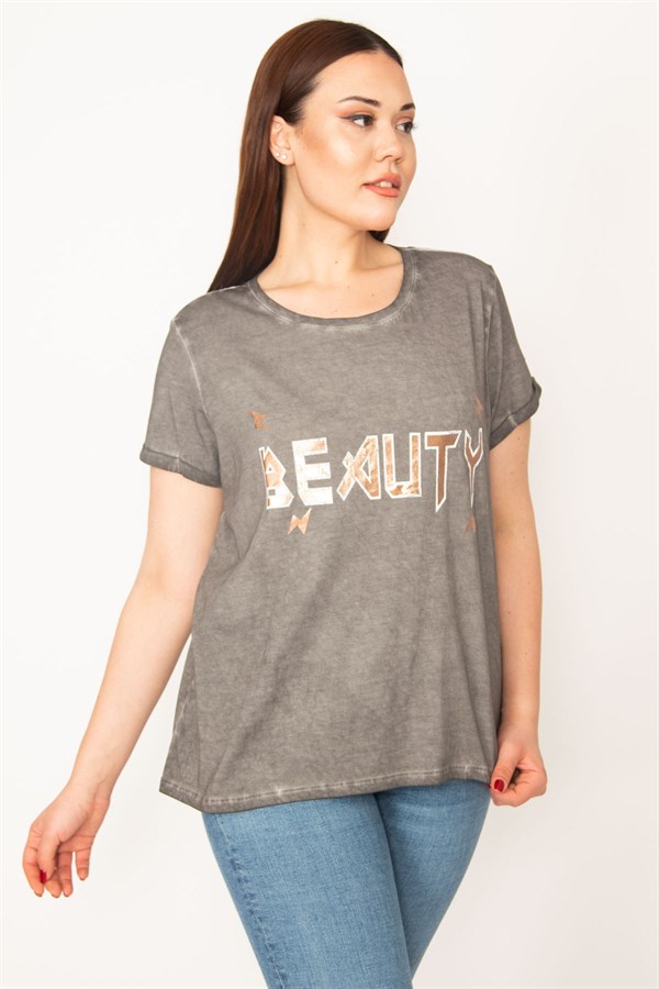 KADIN FÜME YIKAMALI KUMAŞ LAK BASKILI BLZ