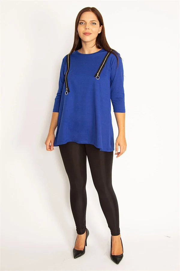 Women's Burgundy Ornamental Zippered Sweatshirt 65N34599