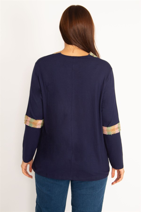 Kadın Haki Dantel Detaylı Bluz 65N34647