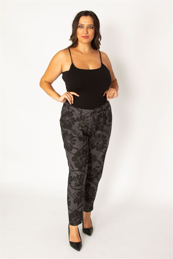 Kadın Füme Likralı Örme Kot Pantolon 65N34108