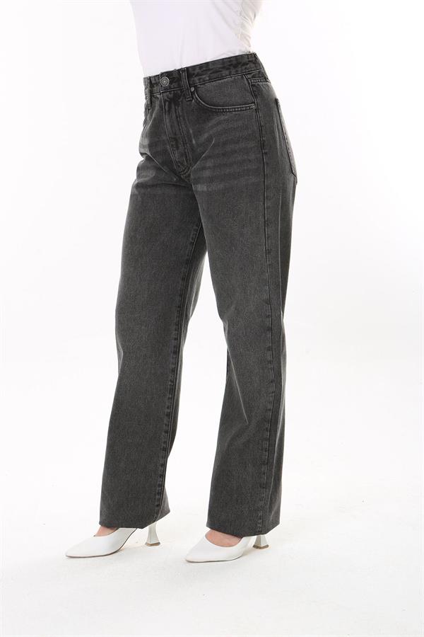 Kadın Büyük Beden Antrasit Yüksek Bel 5 Cepli Kot Pantolon 65N37745