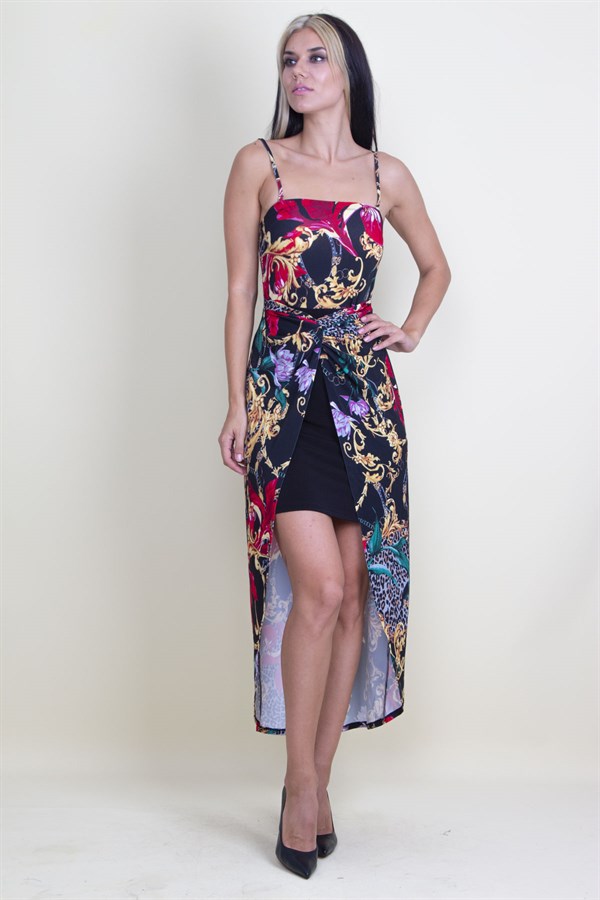 DRESS WITH STRAP FRONT DETAILED