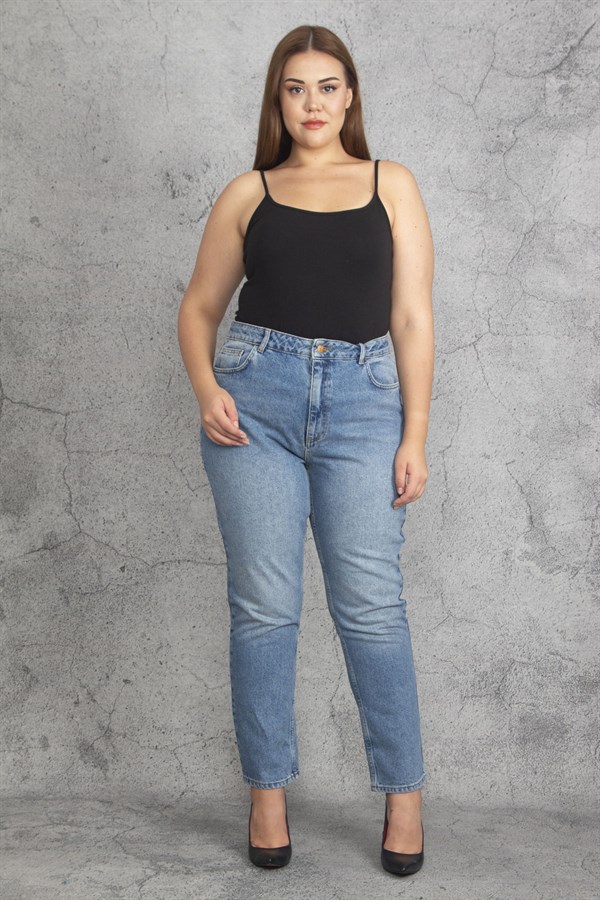 Kadın Mavi  Cep Kot Pantolon