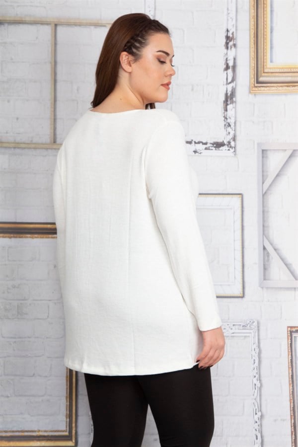 Kadın Kemik Bisiklet Yakalı Viskon Tunik 65N22869