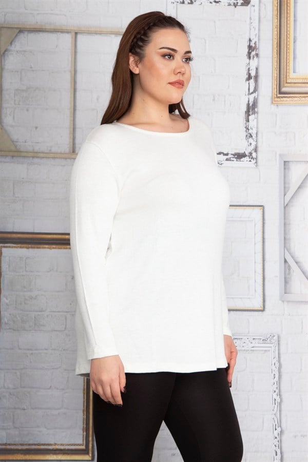 Kadın Kemik Bisiklet Yakalı Viskon Tunik 65N22869