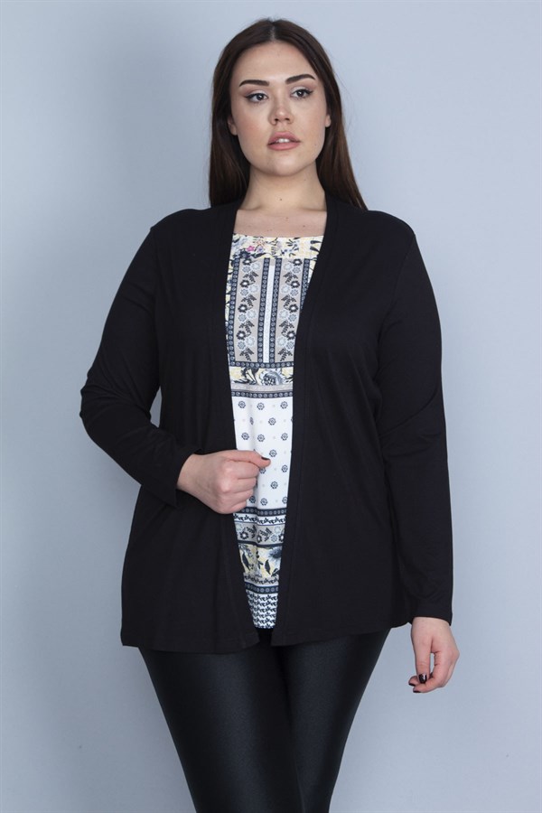 Kadın Siyah İkili Görünümlü Tek Parça Bluz 65N23082