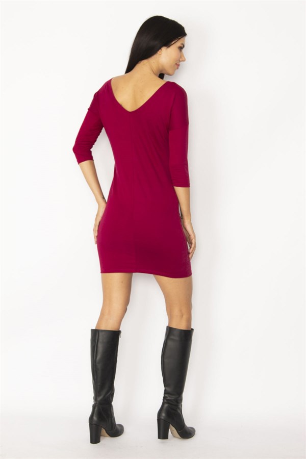 ROBE FEMME MARRON À MANCHES FAKIR