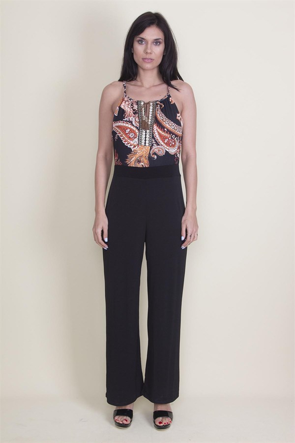 KADIN SİYAH ÖN DETAYLI TULUM