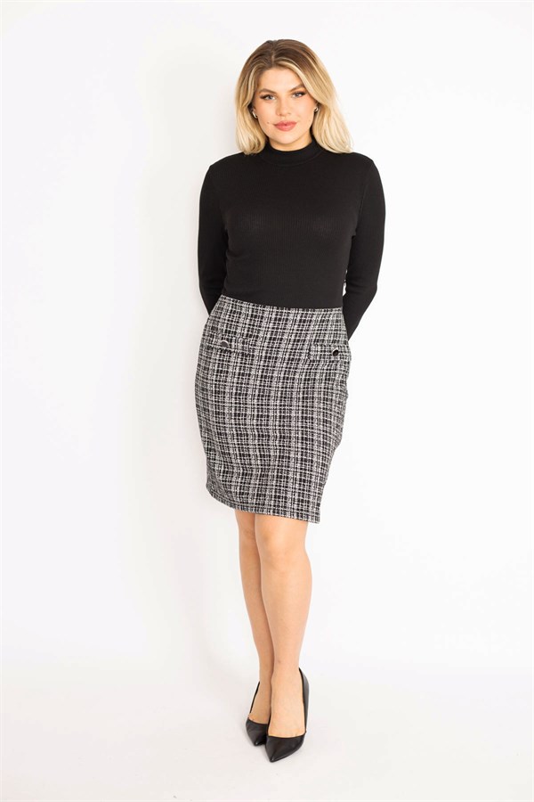 Kadın Siyah Süs Cepli Elbise 65N35024