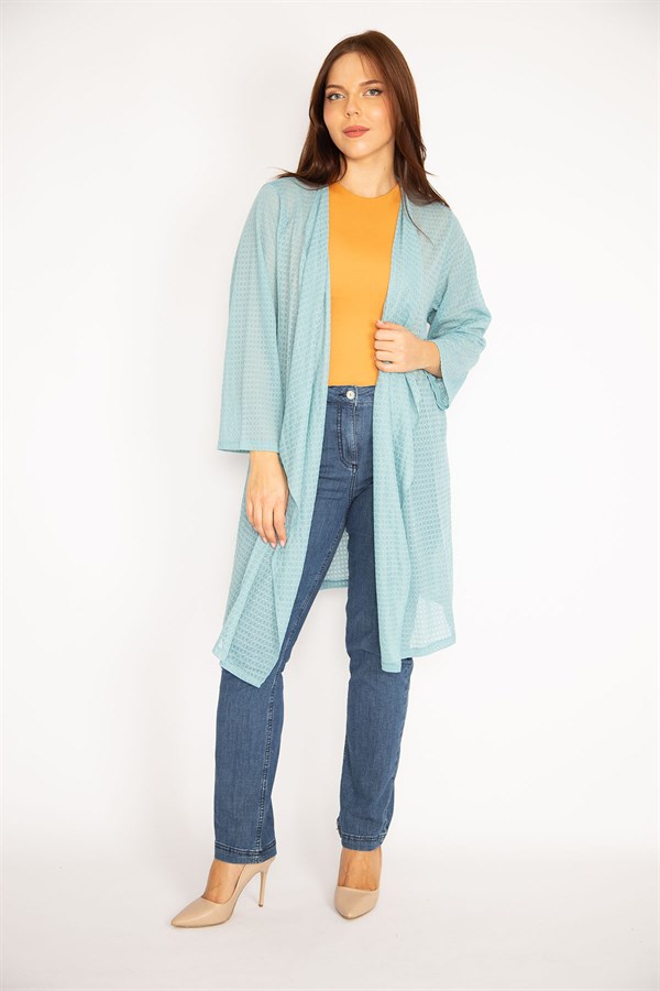 Kadın Oranj Salaş Yaka Hırka 65N34778