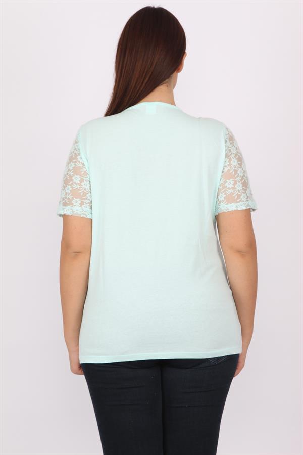 Kadın Beyaz Pamuklu Kumaş Dantel Detaylı Bluz 65N20711