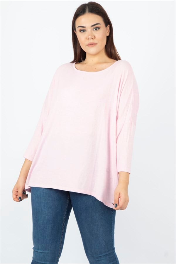 Kadın Pembe Yarasa Kol Tunik 65N29751