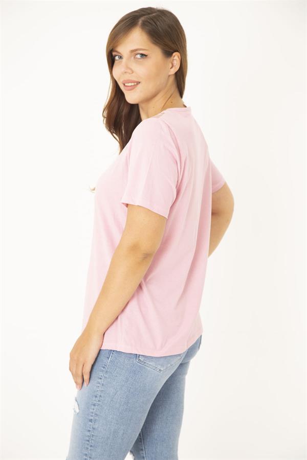 Kadın Büyük Beden Beyaz Pamuk Kumaş Dantel Detaylı Bluz 65N36937