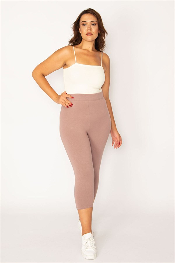 Kadın Bebe Mavisi Pamuklu Kumaş Tayt Kapri  65N34124