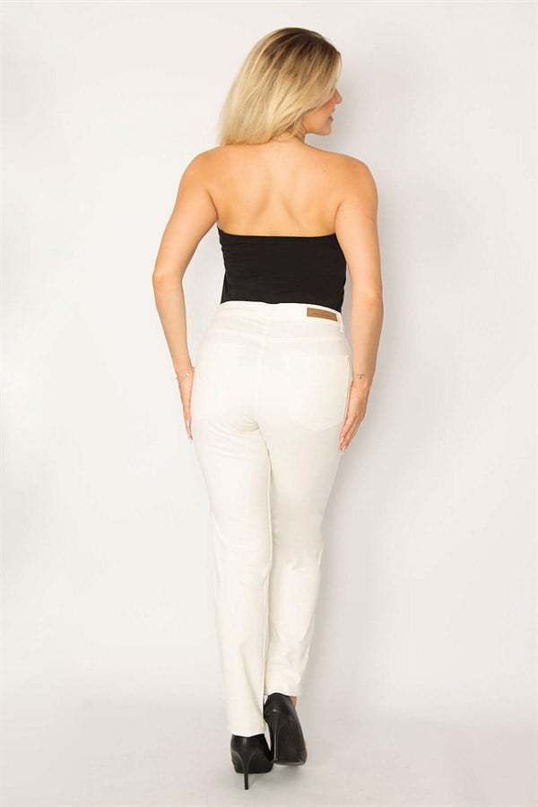 Women's White Lycra 5 Pocket Jeans 26A34294