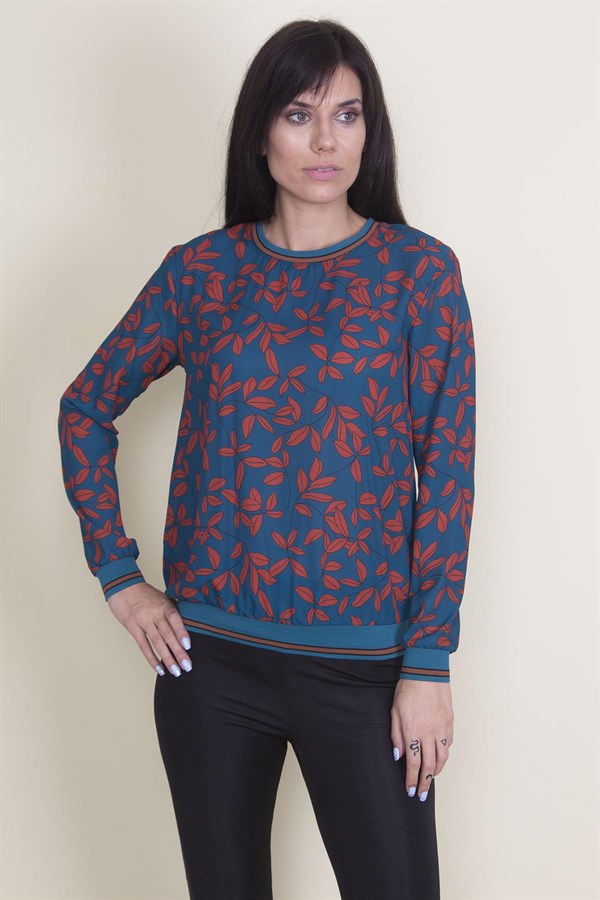 BLOUSE EN MOUSSELINE AVEC DÉTAILS CÔTELÉS