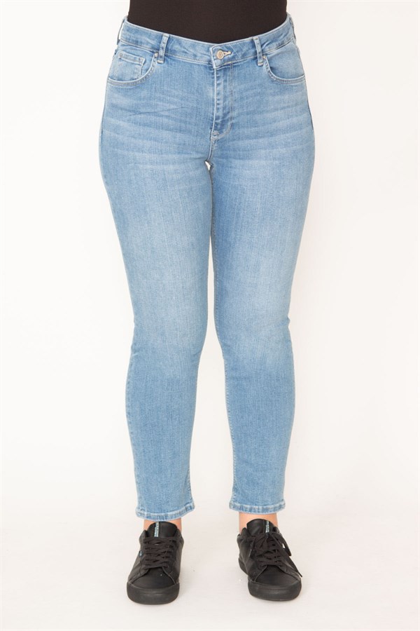 KADIN MAVİ 5 CEP LİKRALI SLİM FİT JEAN PANTOLON