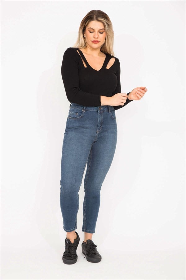 Kadın Lacivert 5 Cepli Skınny Kot Pantolon 65N35272