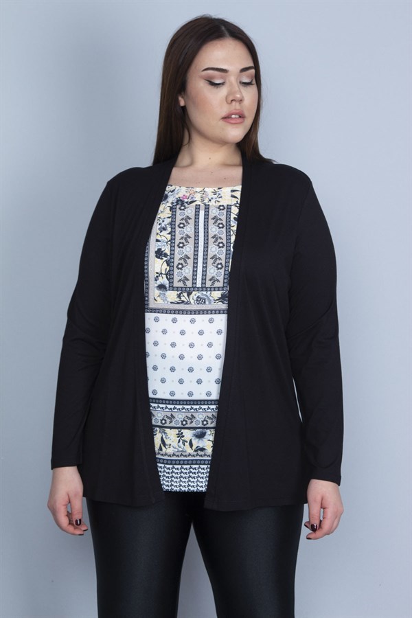 Kadın Siyah İkili Görünümlü Tek Parça Bluz 65N23082