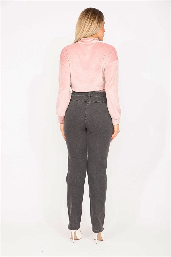 Kadın Antrasit 5 Cep Likralı Kot Pantolon 65N35291