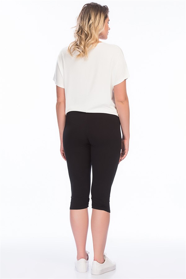 Kadın Siyah Viskon Tayt Pantolon 65N27515