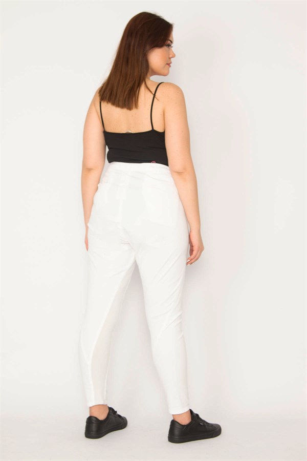 KADIN KEMİK PAMUKLU KUMAŞ YAN CEPLİ SPOR PANTOLON