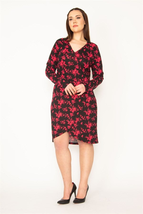 WOMEN'S BLACK SKIRT WRAPPED DRESS