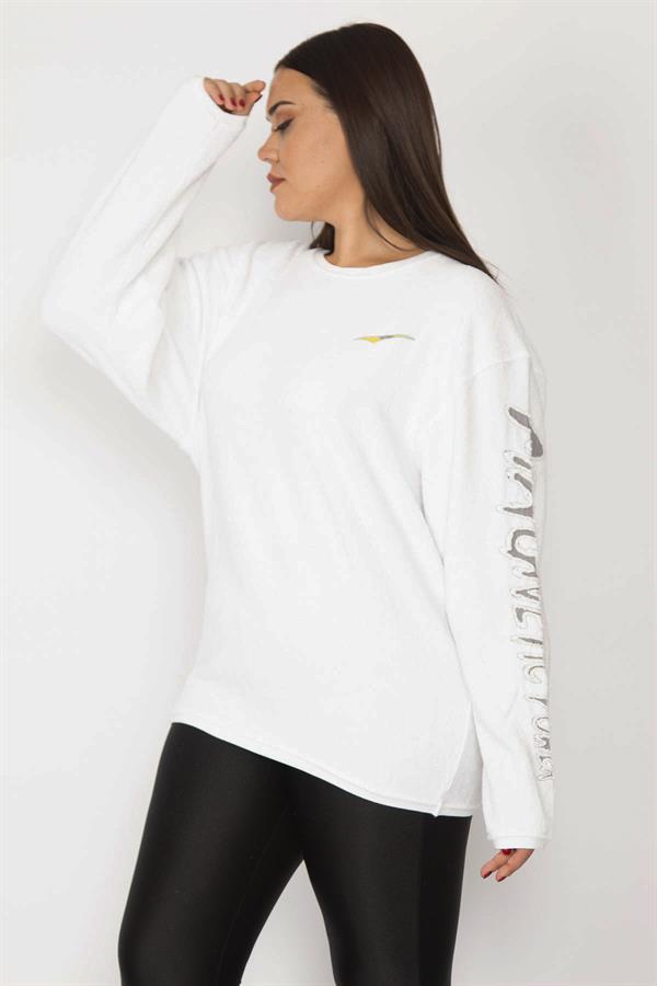 Kadın Kemik Kol Detaylı Havlu Sweatshirt 65N28517