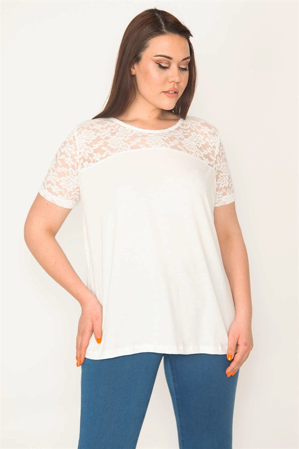 KADIN KEMİK ROBA DANTELLİ BLUZ
